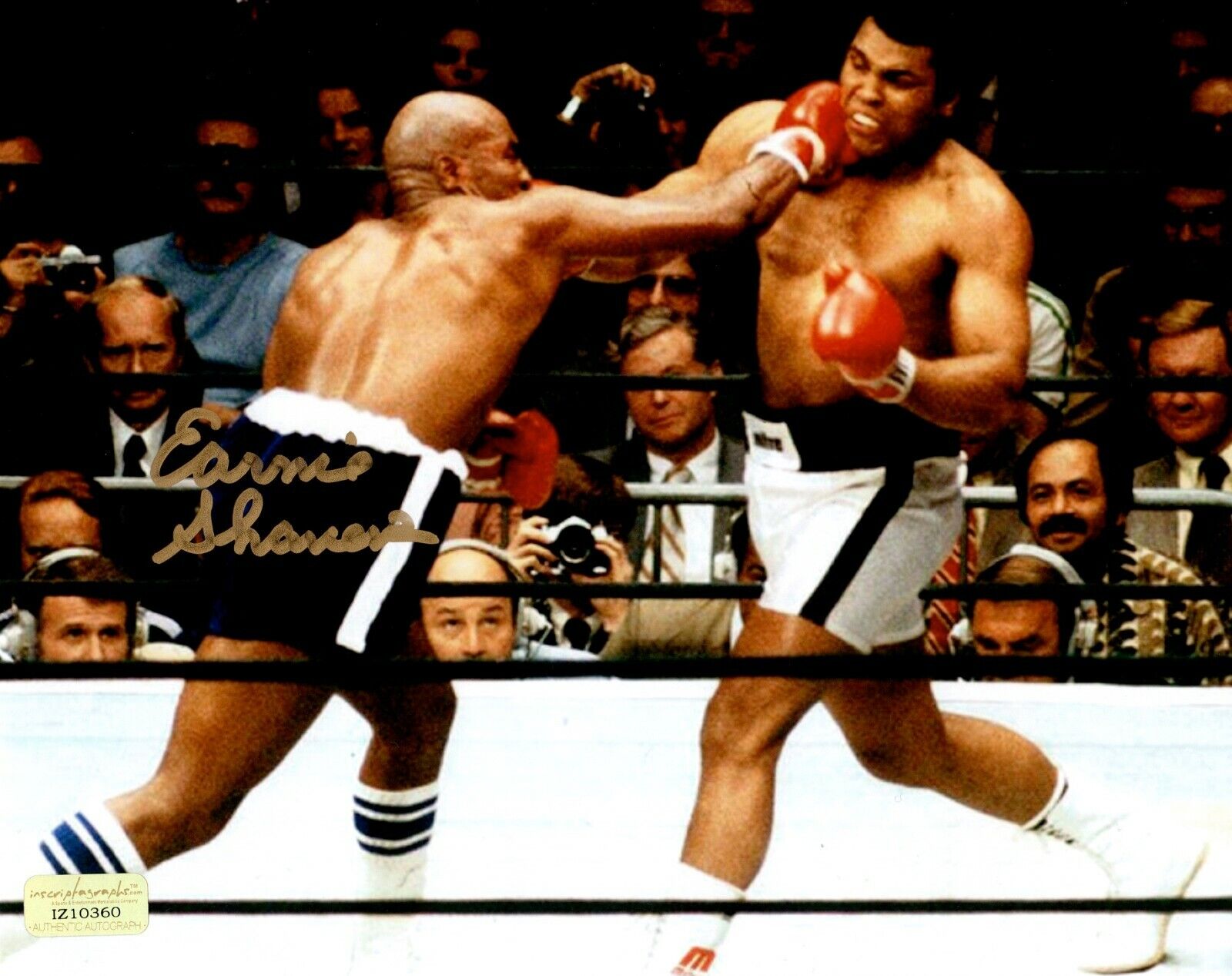 Earnie Shavers Signed 8x10 Photo Poster painting vs. Muhammad Ali COA Inscriptagraphs Autograph