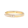 14K Yellow Gold Round Lab Diamond Half Eternity Open Ring