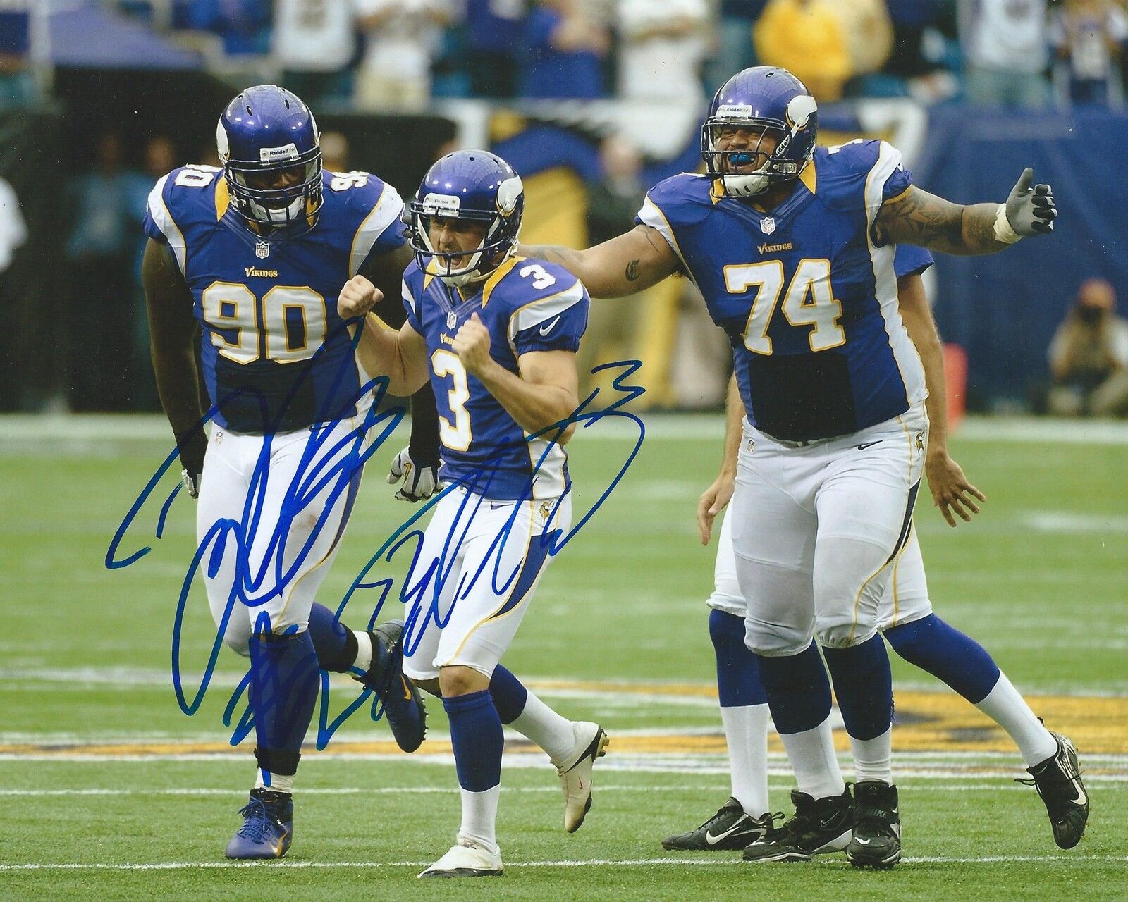 **GFA Minnesota Vikings *BLAIR WALSH & FRED EVANS* Signed 8x10 Photo Poster painting B4 COA**