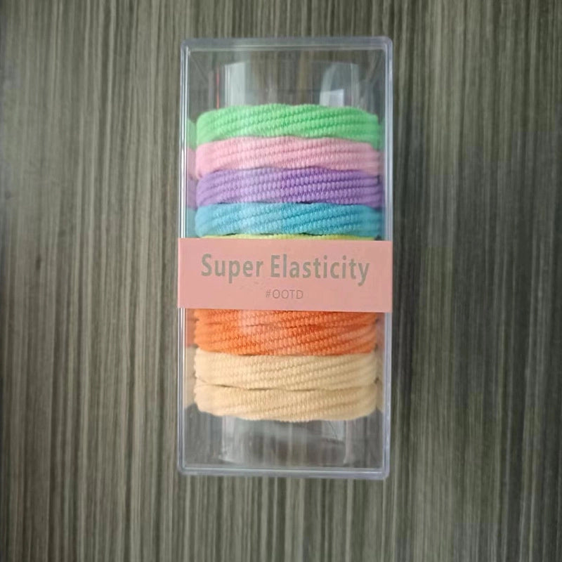 Boxed Rubber Band Women’s Hair Tie High Elastic Durable Seamless Hair Rope Hair Tie Simple Hair Rope Thick Hair Band Hair Accessories