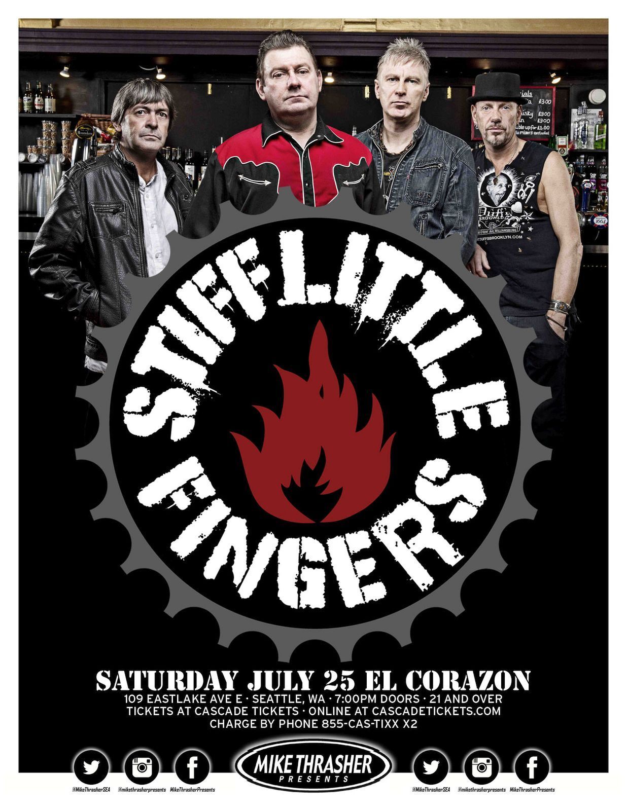 STIFF LITTLE FINGERS Gig 2015 POSTER Seattle Washington Concert