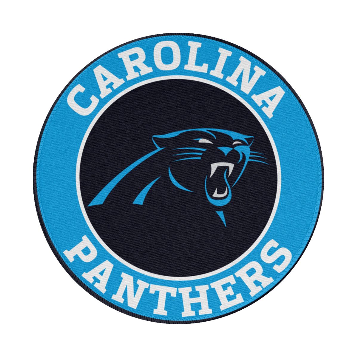 Carolina Panthers Circle Logo Waterproof Round Mouse Pad for Wireless Mouse