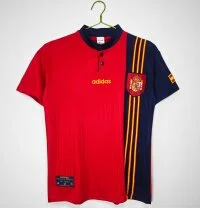 Retro Spain 1996 Home Football T-Shirt Thai Quality