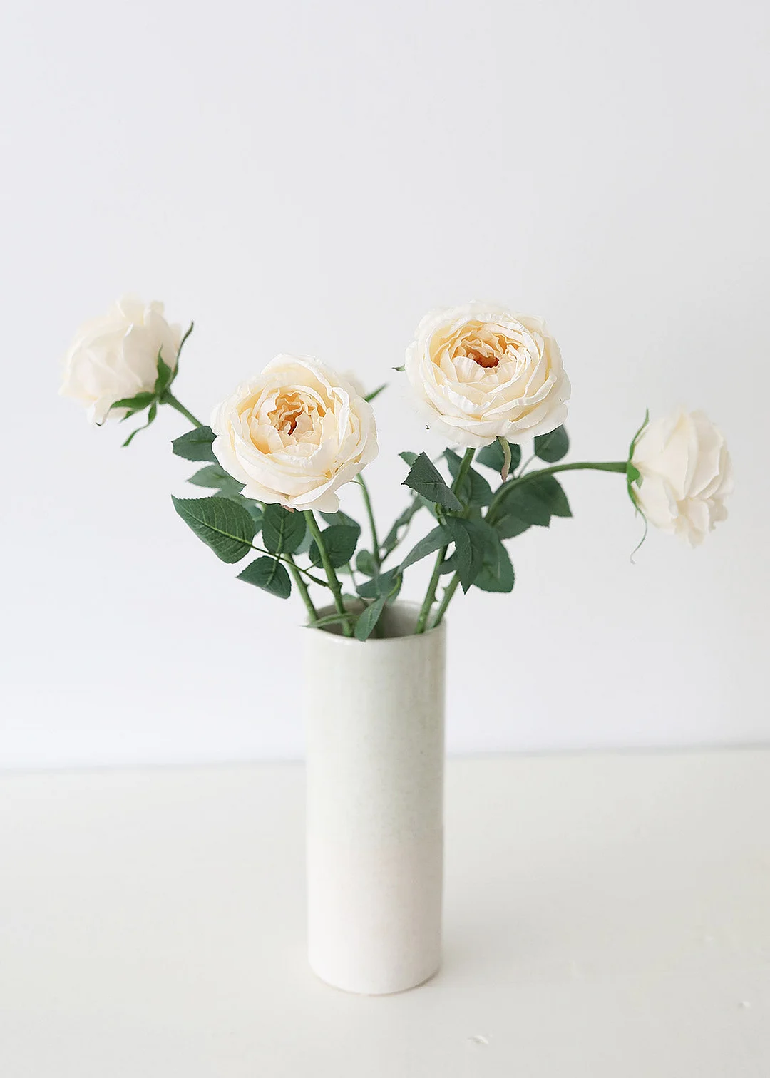 Silk Garden Cabbage Rose in Buttercream - 23"