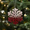 Wine Red Velvet Snow Swan Elk Christmas Hanging Decor