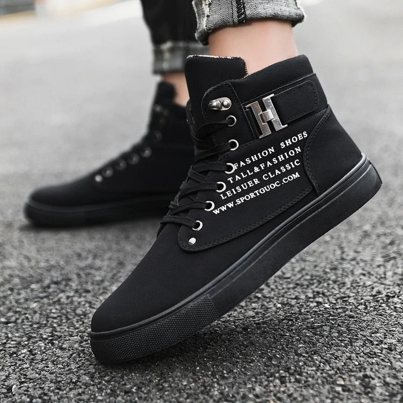 Fashion Men Casual Shoes High Top Canvas Shoes Sneakers Man Lace-Up Breathable Trainers Men Baskets Homme Basic Flats Shoes 365