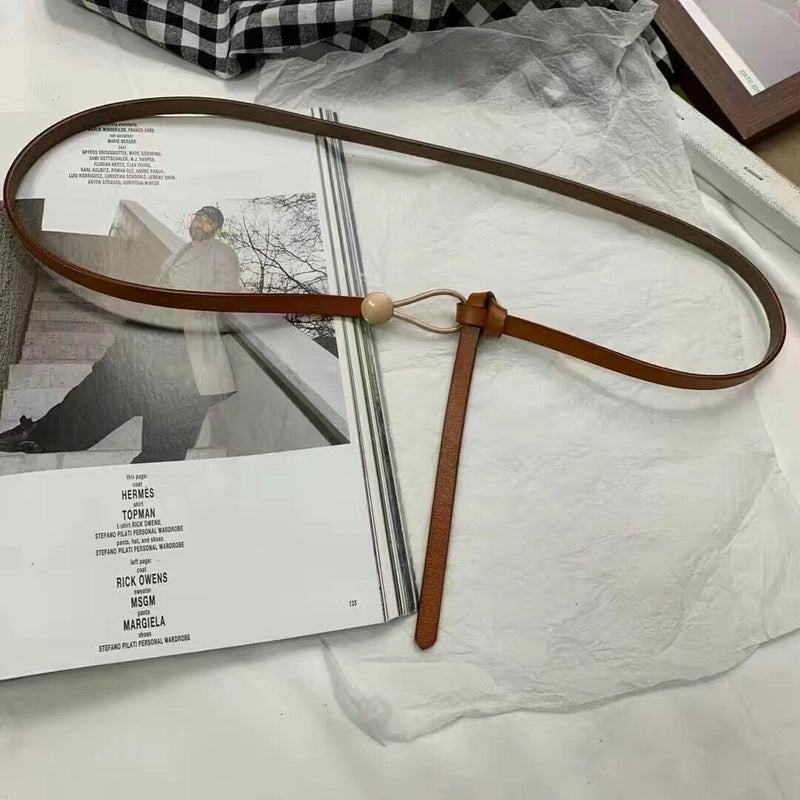 Minimalist Solid Color Pu Leather Alloy Women’s Leather Belts