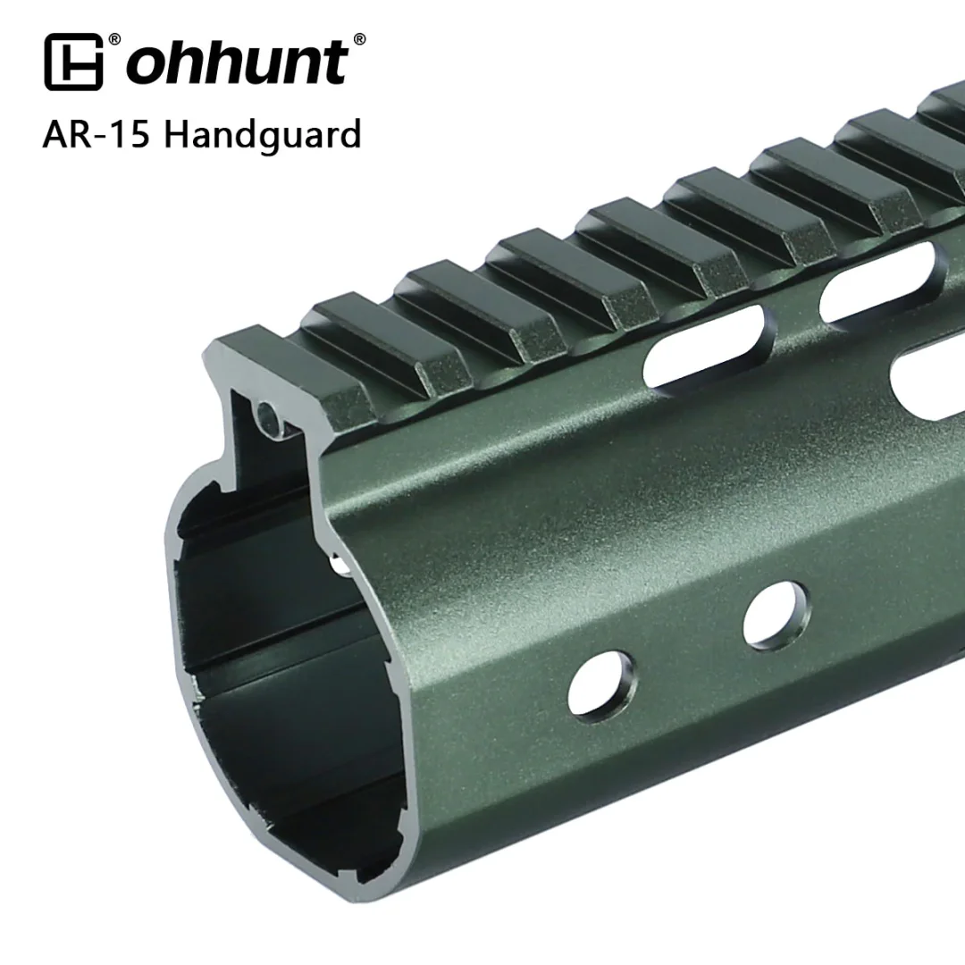 ohhunt® AR15 Colored M-lok & keymod Handguard in Desert Tan Blue Red Pink Green Golden Purple Color with Steel Barrel Nut 7" 9" 10" 12" 13.5" 15"