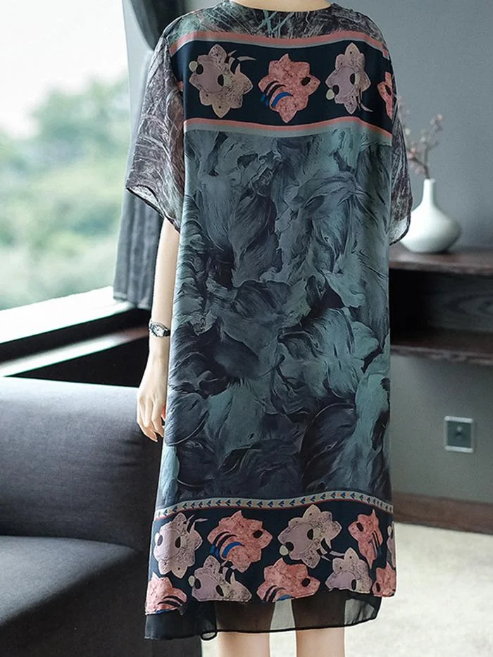 Fashion Printed Mid-length Dress