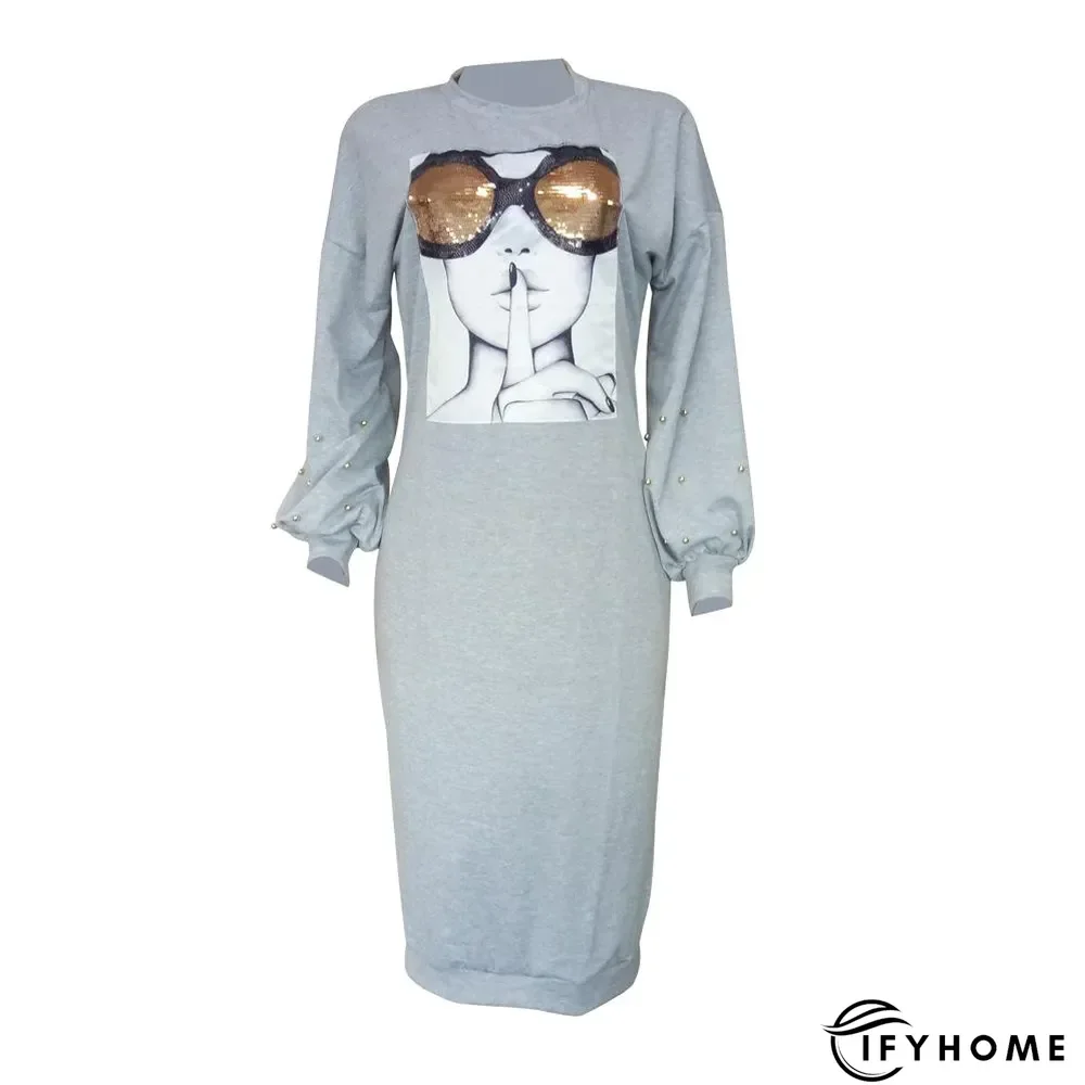 Bubble Sleeve Beaded Sequin Dress | IFYHOME