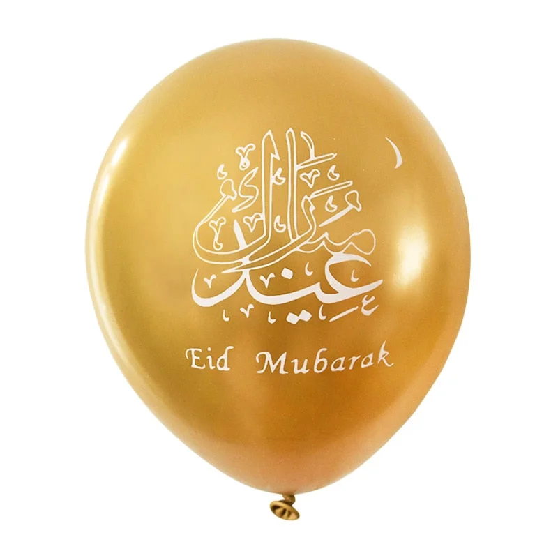 10pcs Eid Mubarak Metal Latex Balloon Ramadan Kareem Decoration Air Globos Ramadan Mubarak Muslim Islamic Festival Party Decor