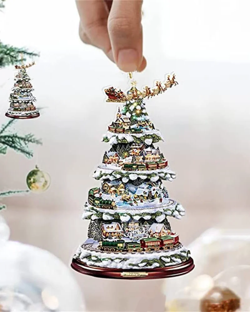 Christmas Decorations Snowman Christmas Tree Pendant Creative Acrylic Decoration