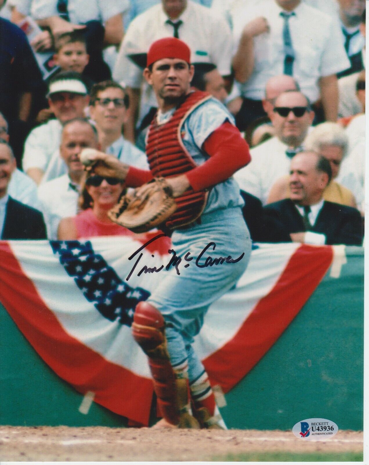 TIM MCCARVER SIGNED 8X10 ST LOUIS CARDINALS Photo Poster painting BECKETT CERTIFIED #0