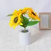 A sparkling sunflower lamp a twinkling sunflower tree three-color lighting realistic 3D design USB c