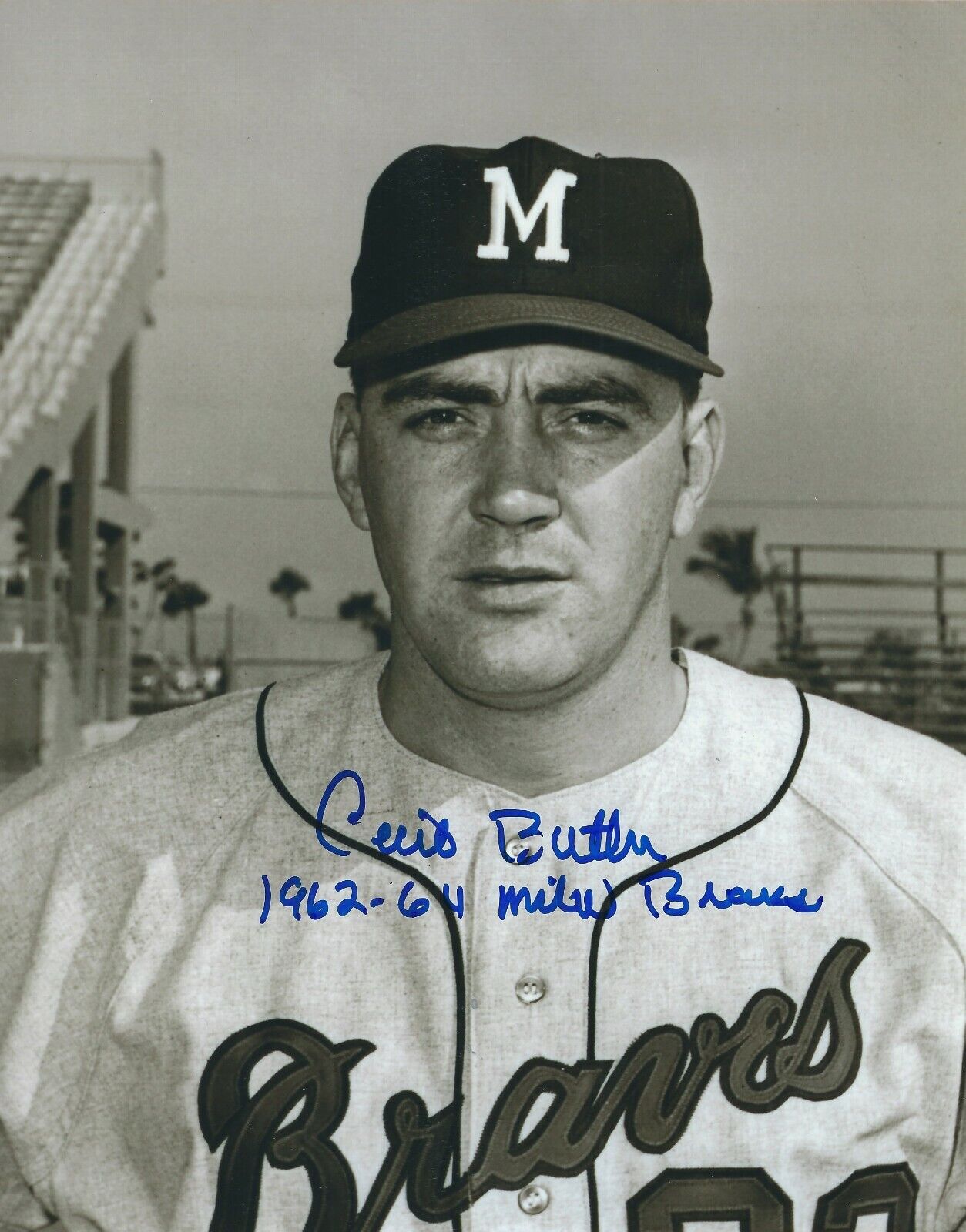 AUTOGRAPHED CECIL BUTLER 8X10 Milwaukee Braves Photo Poster painting W/COA