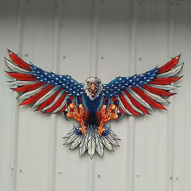 ⏰TOAY 49% OFF -🦅Handmade Bald Eagle with Flag Wings