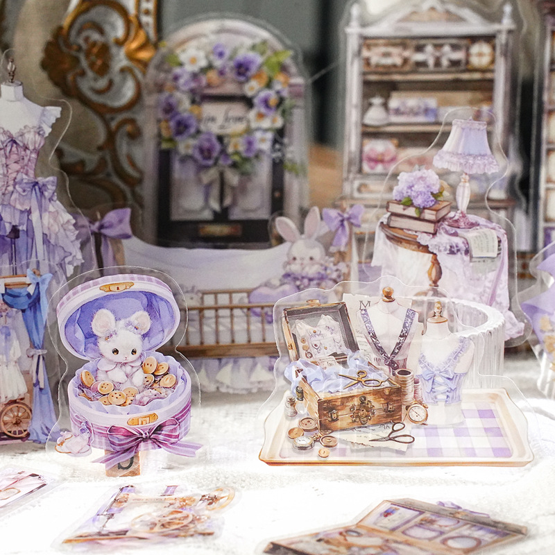 PET 스티커 - 여가와 즐거움 시리즈 빈티지 식물 꽃 책 커피