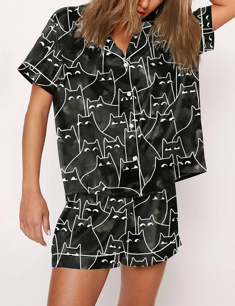 Women's Cute Cats Print Pajama Set