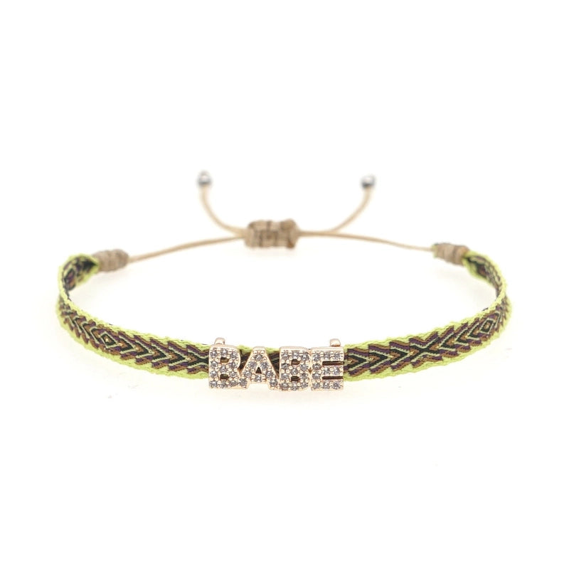 1 Piece Fashion Letter Devil’s Eye Copper Knitting Inlay Zircon Bracelets