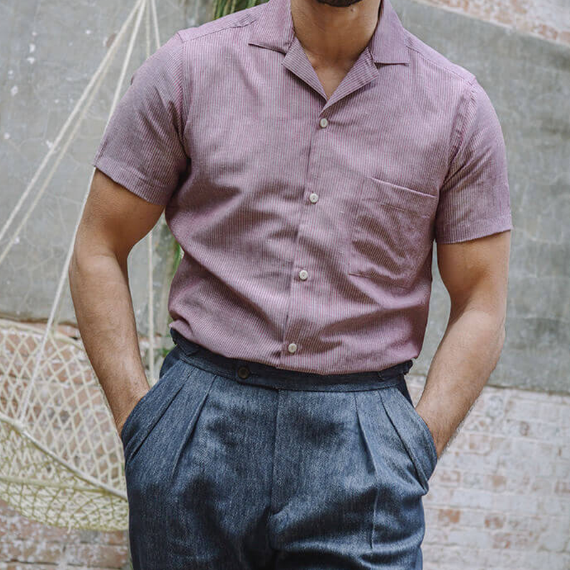 Vintage Linen Short Sleeves Shirt