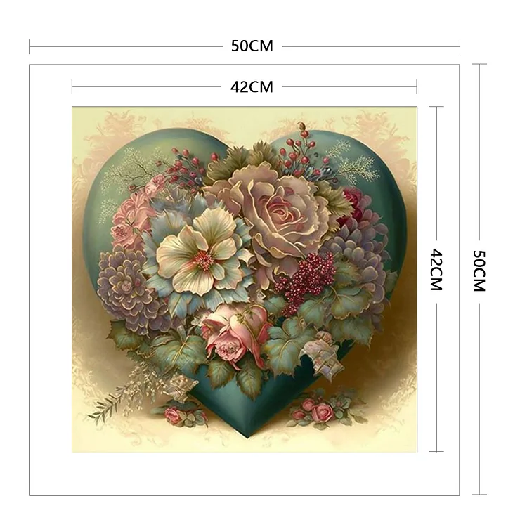 Love Flowers 11CT Stamped Cross Stitch 50*50CM