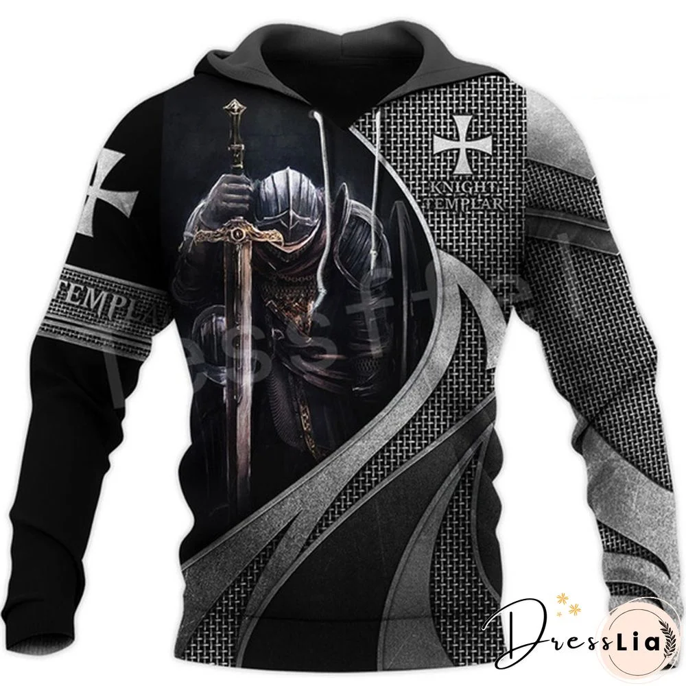 Knight Templar Armor Streetwear Harajuku Pullover Newfashion Funny 3Dprint Hoodies F-021