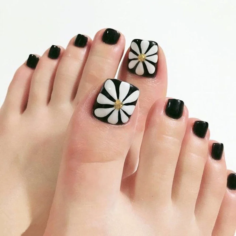 24Pcs Lovely Cherry Toe Nails With Design Acrylic Fake Toenails For Foot DIY Lady Full Cover Tip Manicure Tool-Nail Inspo