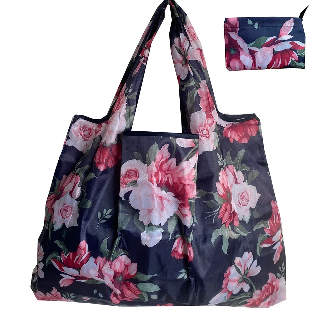 Foldable Shopping Bag Reusable Grocery Bag Tear-Proof Nylon Bag Suitable For Grocery Recycling Gift Bag Large