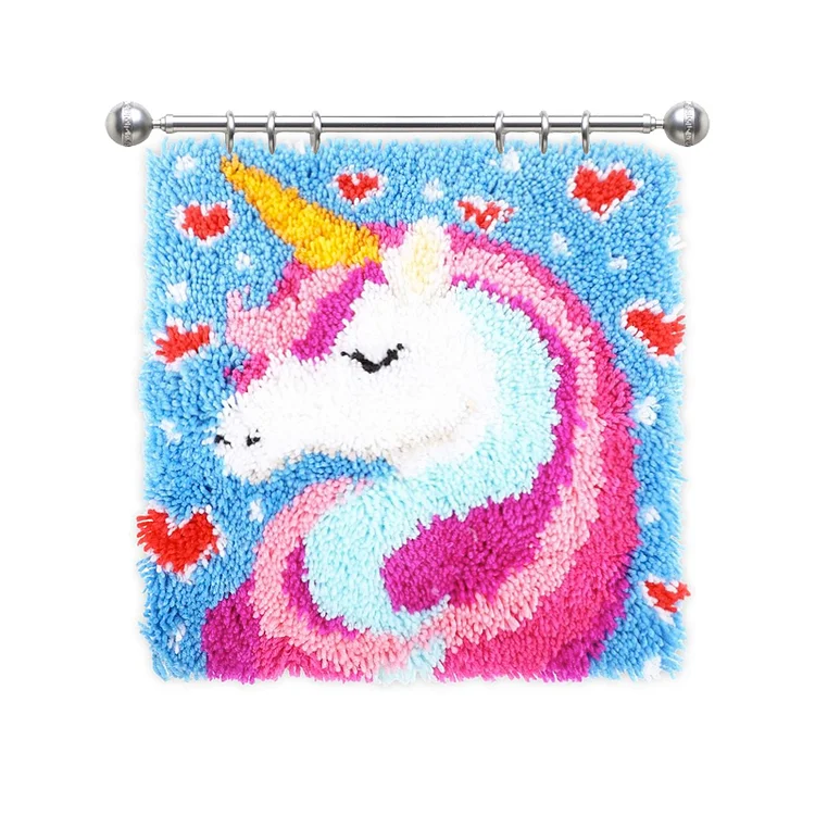 Colorful Unicorn Rug Latch Hook Kits for Beginners veirousa