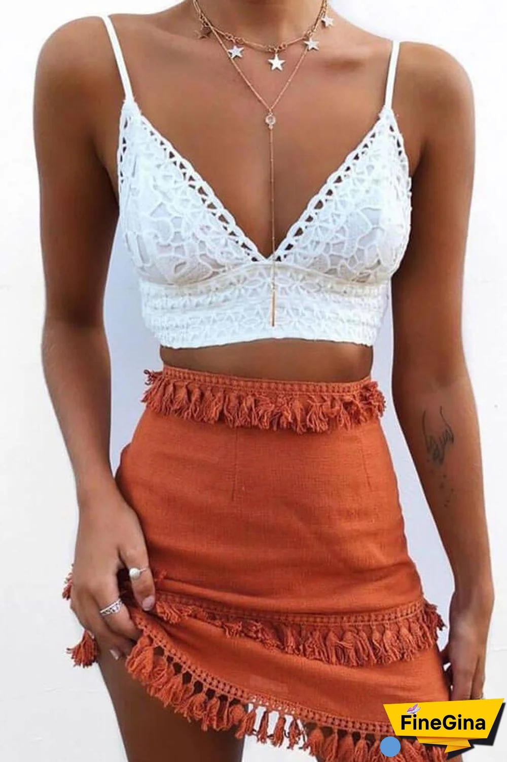 Boho Tassel High Waist Beach Mini Skirt