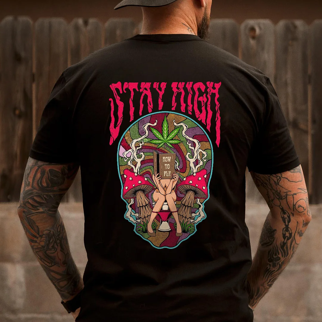 Stay High Print Men's T-shirt -  