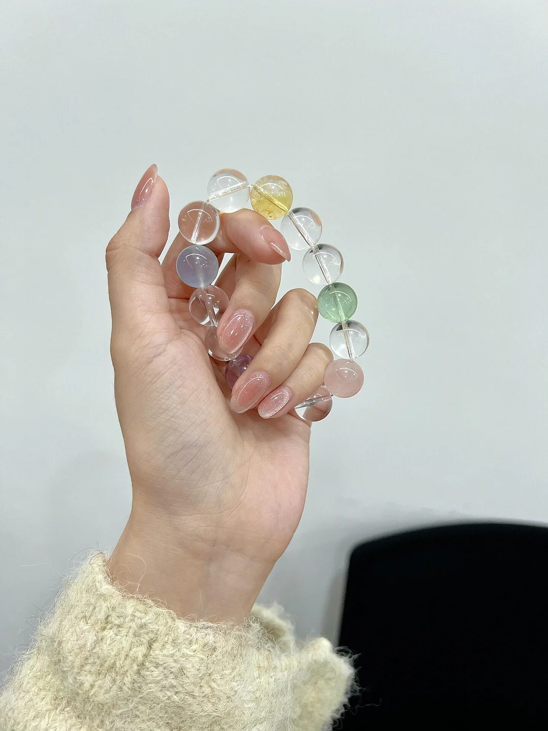 Crystal Fluorite Round Beads Multi-treasure Bracelet