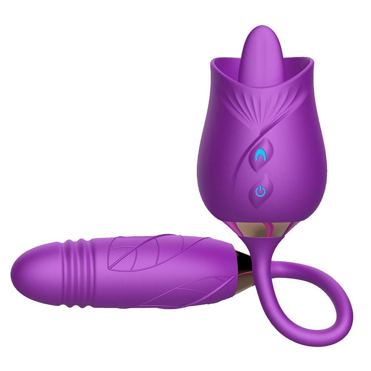 Double-headed sucking vibrating jumpers female vibrators (Purple)