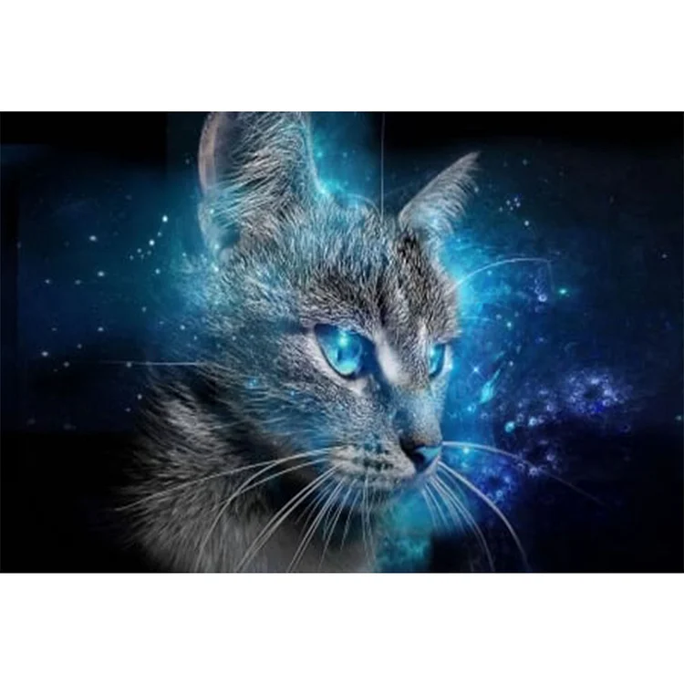 『DIY』Blue-eye Cat - 11CT Stamped Cross Stitch(60*40cm)