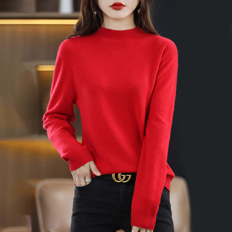 Cashmere Sweater Half Turtleneck Pullover Autumn /Winter Cashmere Sweater Women Casual Knitted Tops Female | Launchpadint