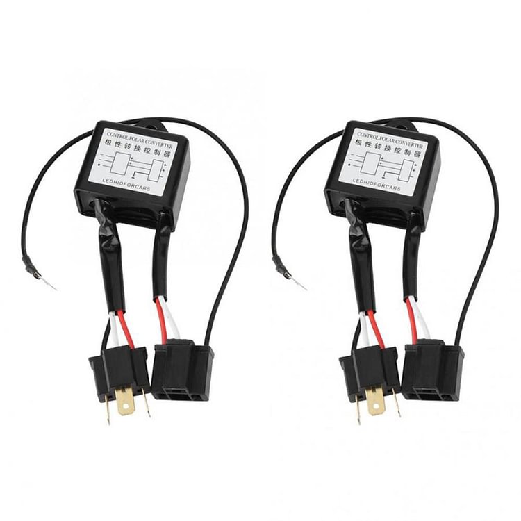 2x LED Polarity Converter Negative Switch Harness Adapter for H4 Xenon Lamp