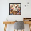 (Multi-Style)Flower Dog - Full Round Diamond Painting 30*30cm