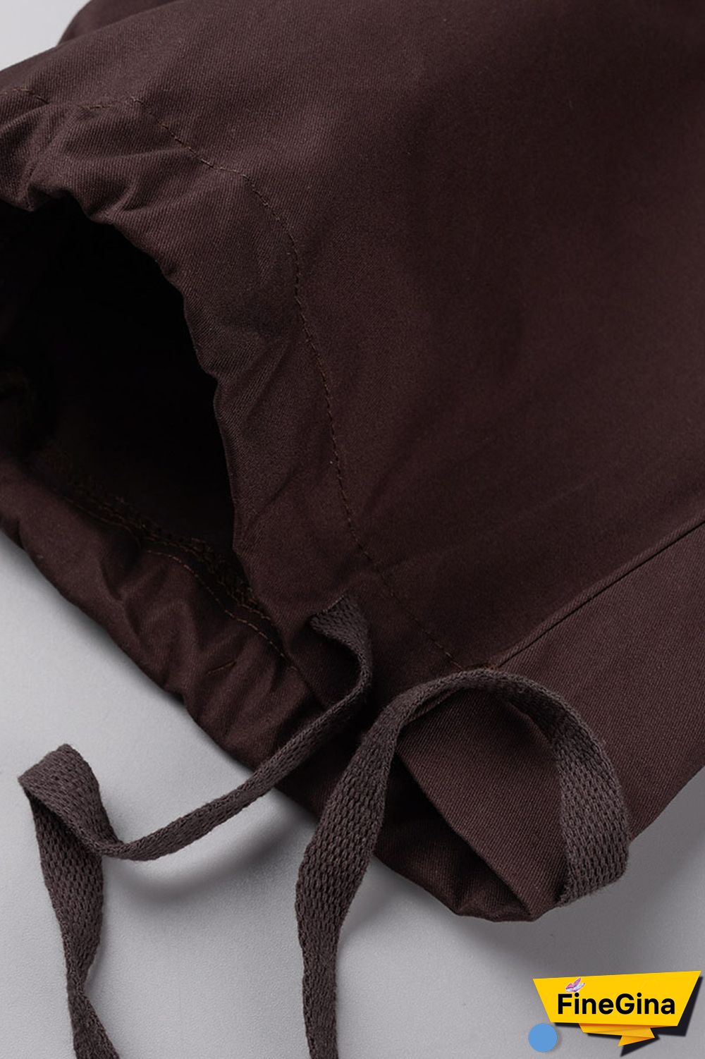 Brown Casual Street Solid Patchwork Pocket Loose Low Waist Wide Leg Solid Color Bottoms