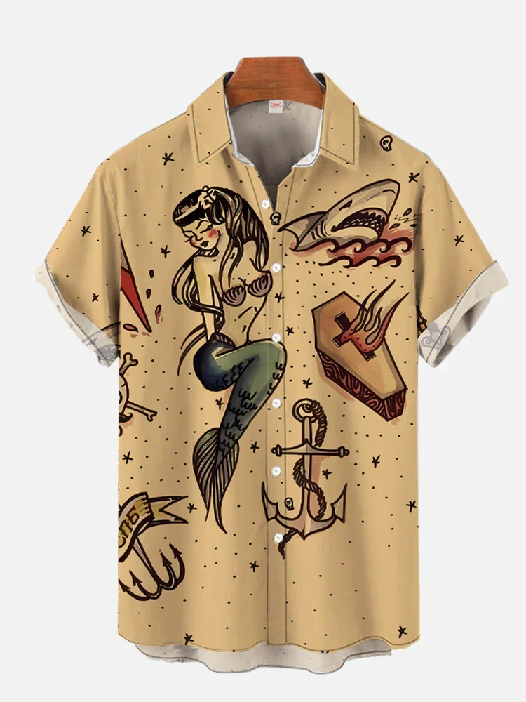 BrosWear Men's Vintage Print Shirt