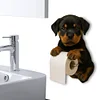 Wall Mount Toilet Paper Roll Holder Dog Shape Paper Stand for Kitchen Bathroom