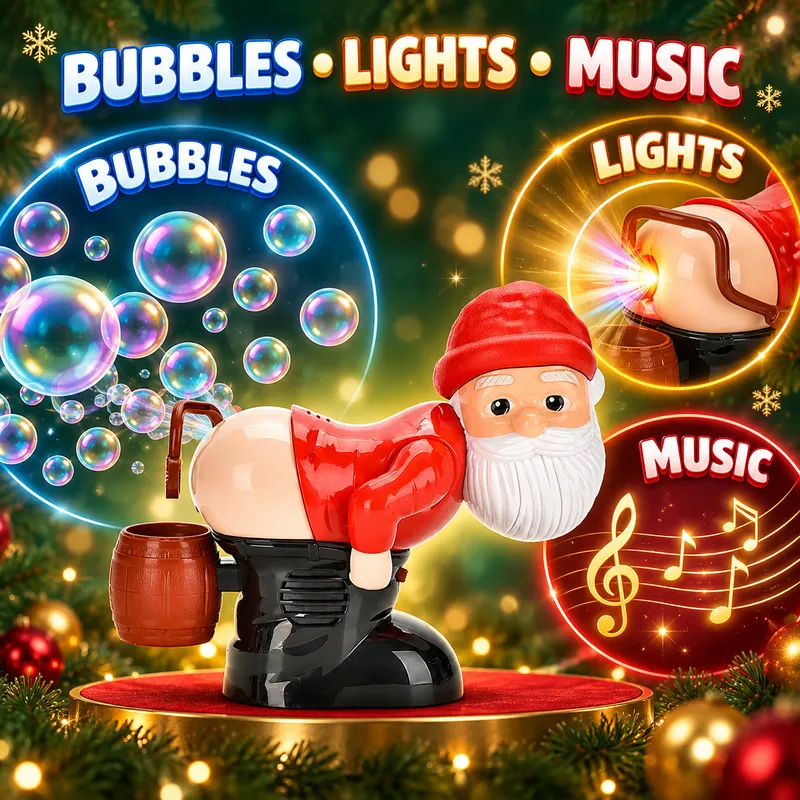 Santa bubble machine featuring bubbles lights and music