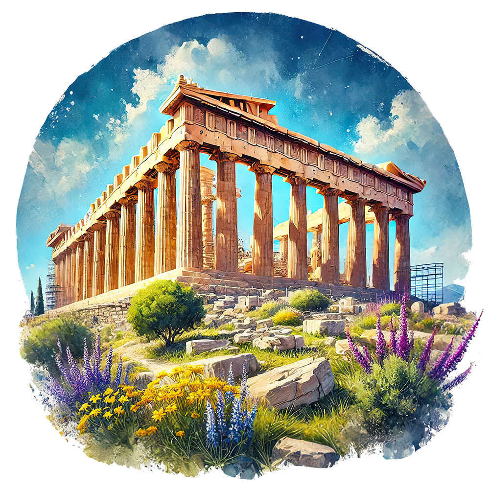 Parthenon 30*30cm(canvas) full round drill diamond painting
