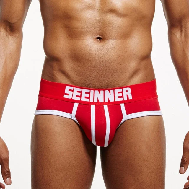 Aonga Men Underwear Briefs Cotton Striped  Men Briefs Slips Cueca Masculina Male Panties Calcinha  Underwear aonga