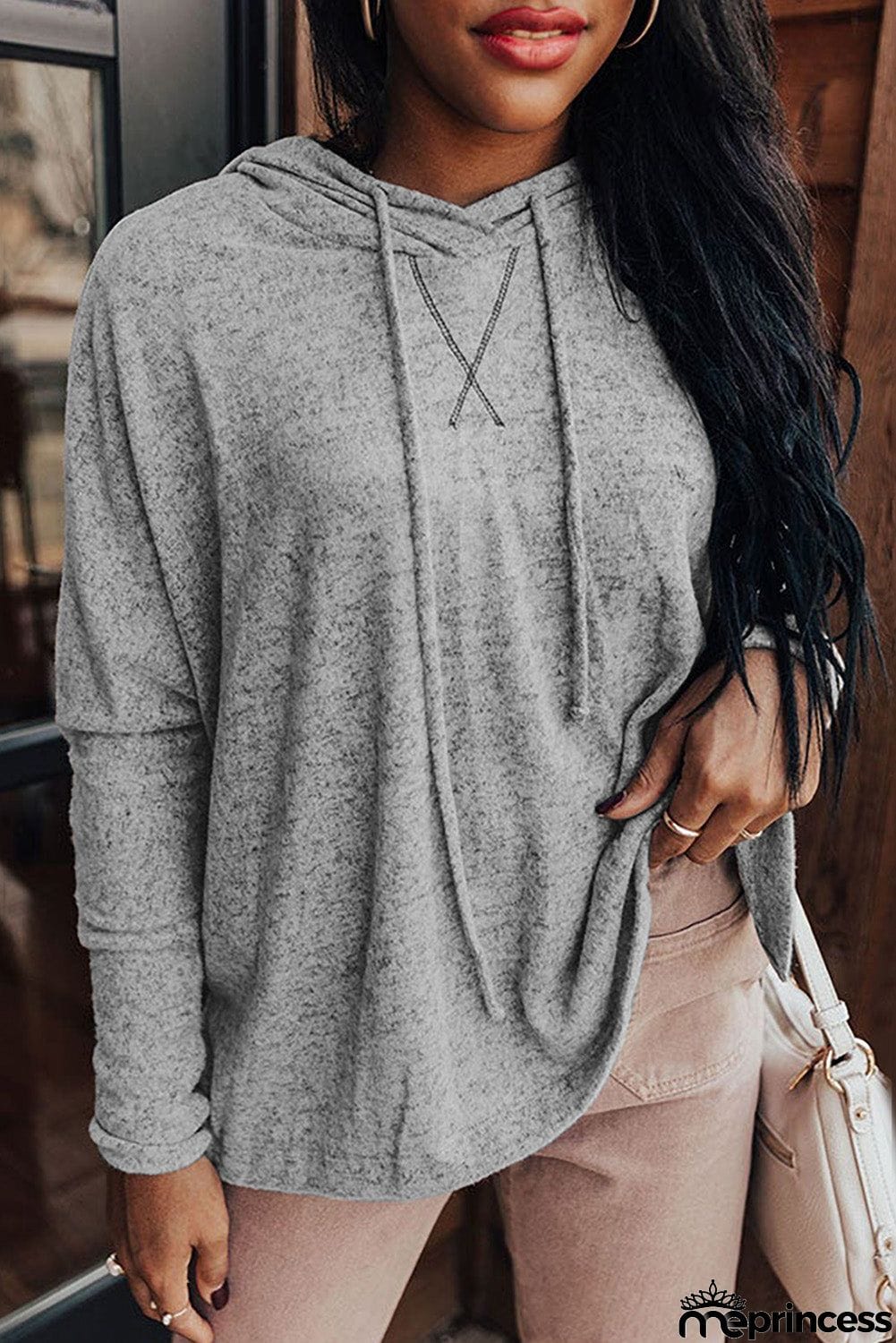 Loose Drawstring Pullover Hoodie