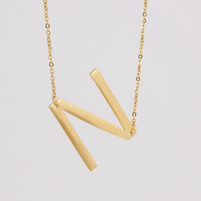 Minimalist Letter Stainless Steel Necklace Plating Stainless Steel Necklaces