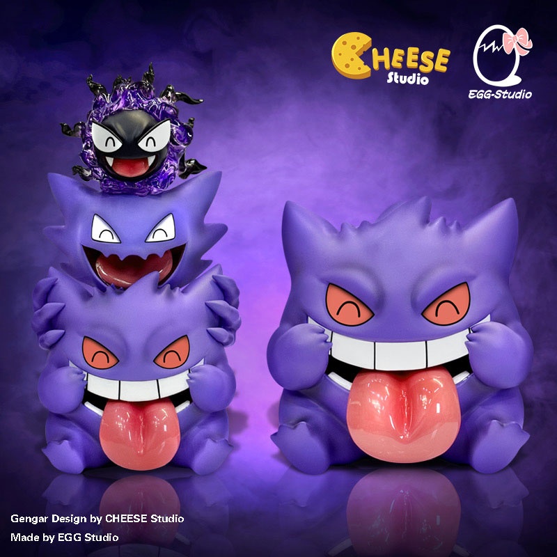 Evolution of Gengar Set Jenga & Naughty Gengar - Pokemon Resin Statue ...