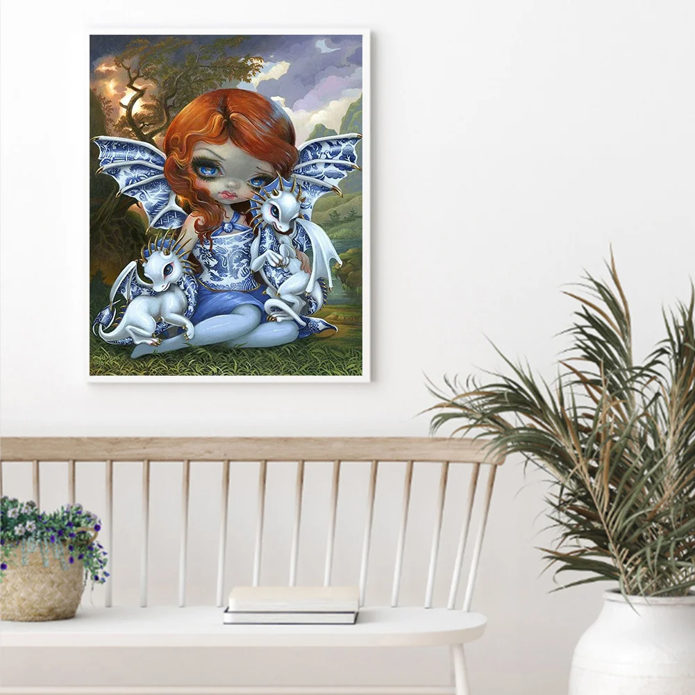 5D Resin Diamond Painting DIY big eye doll Full Round Mosaic Kit(B081)