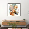 Flower Fox - 18CT Stamped Cross Stitch 25*25cm/9.84*9.84in