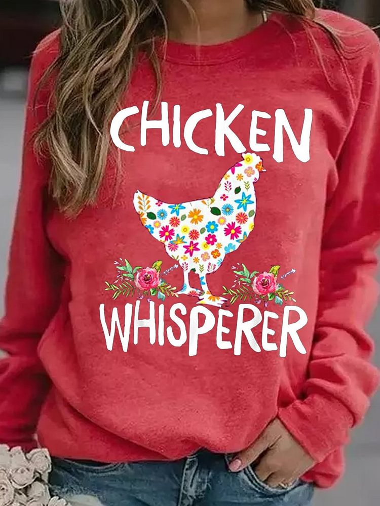 Bestdealfriday Chicken Whisperer Long Sleeve Casual Woman's Shirts Tops