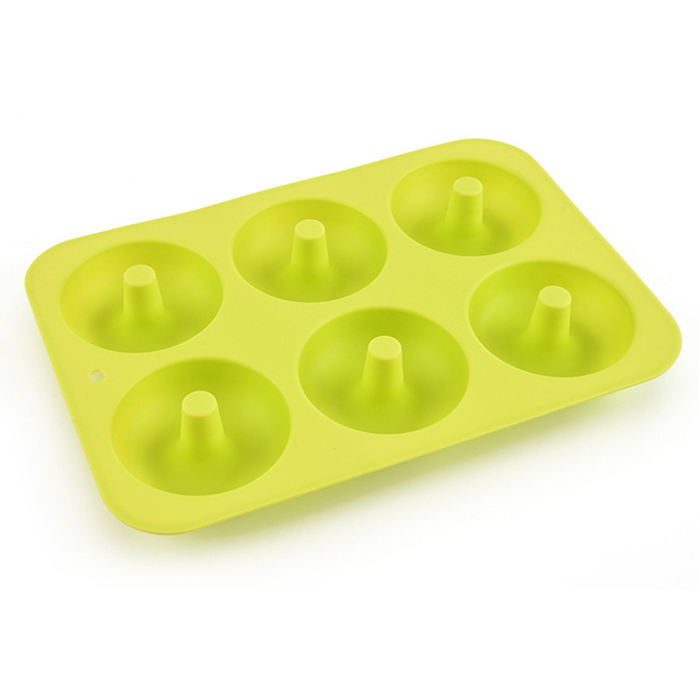 

6 Cavity Silicone Donut Cake Mold 3D DIY Chocolate Mould Mousse Baking Tool, Green, 501 Original